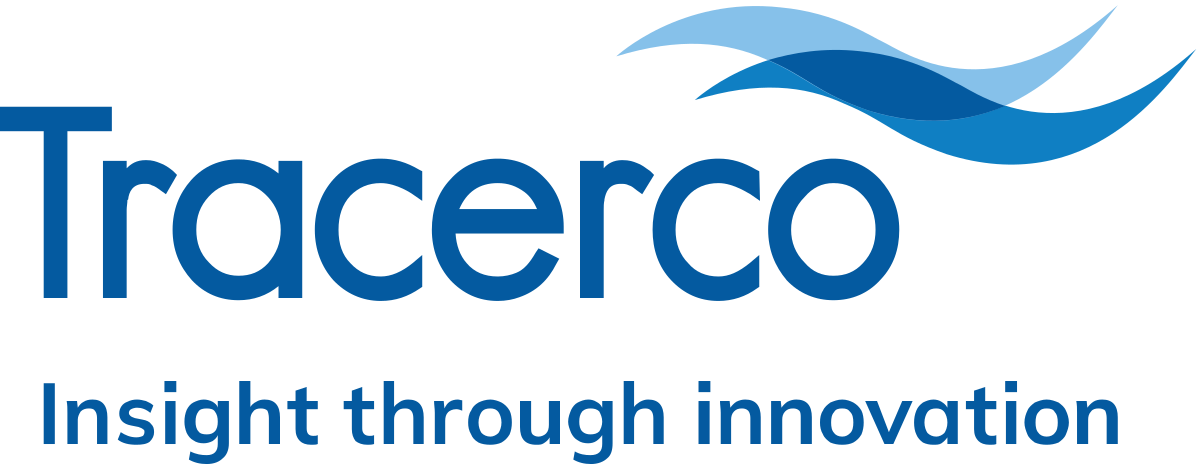 Tracerco logo in blue with wave design