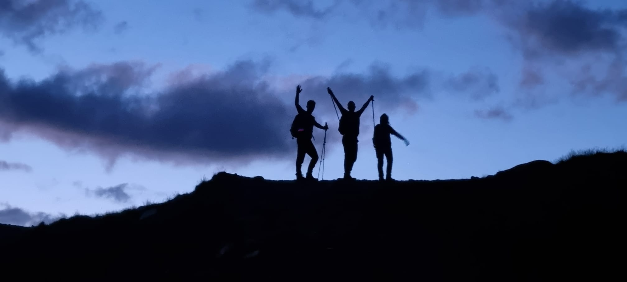 a group on a hill